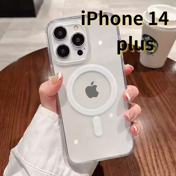 iPhone14 plus スマホケース ワイアレス充電 軽量 透明 おしゃれ シンプル E040