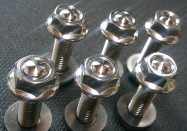 ★職人製作 40set (77) ロンシャン ピアスボルト M8-34L ステンレス 加工 鏡面ナット 送料込み★
