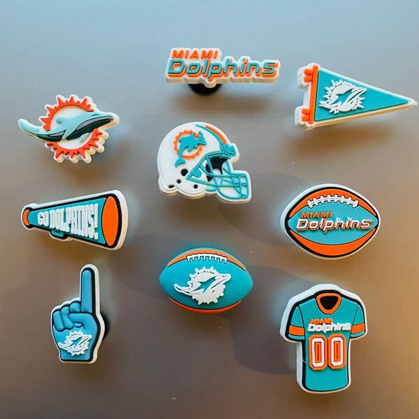 NFL マイアミドルフィンズチームジビッツ チャーム サンダルアクセサリー