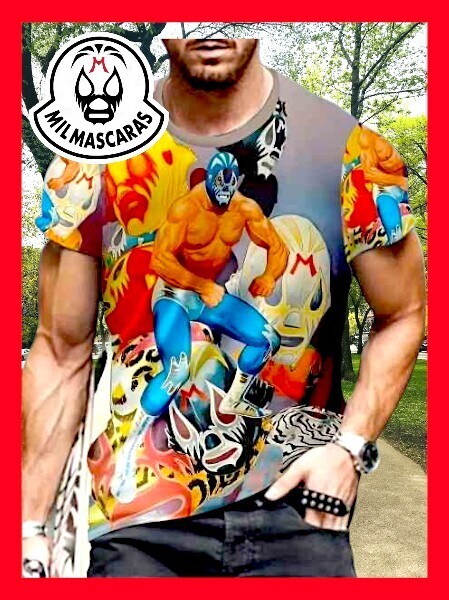 ★新品!◆送料無料!◆大きめ2XL相当*◆激レアで綺麗!◆ミル.マスカラス*半袖Tシャツ*プロレス*メキシコ*スポーツ*アウトドア*キャンプ*