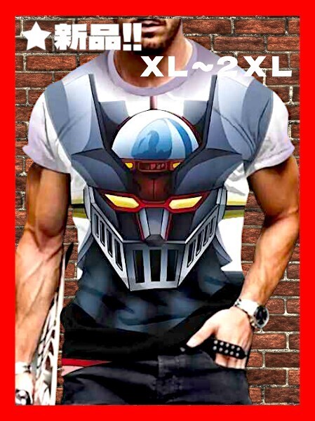 ★新品!◆送料無料!◆大き目XL~2XL◆激レア!◆マジンガーZ*鮮やか*3Dプリント半袖Tシャツ*アニメロボット*スポーツ*アウトドア.キャンプ