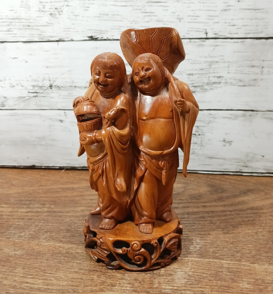 大正から昭和初期の仙人置物(木製)レア物 置物