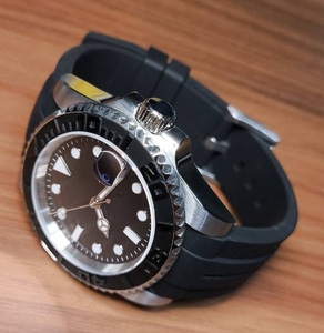 銀 NO LOGO ノーロゴ ヨットマスター オマージュ 自動巻き 機械式 NH35 NH35A セラミック サファイア ステンレス ダイバー MOD カスタム