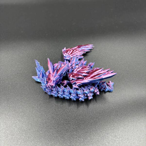 9017 リアル 3Dプリント 多関節 ドラゴン フィギュア レーザーパープルカラー お子様に 鑑賞用 玩具 DRAGON 人形
