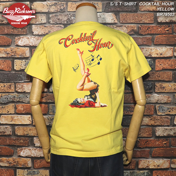 [XXL]BUZZ RICKSON'S Buzz Rickson's S/S T-SHIRT COCKTAIL HOUR YELLOW BR79503 булавка nap девушка мм tali- нос искусство 50'S