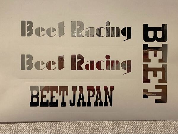 BEET ステッカー BEETRACING BEETJAPAN ミラー シルバー メッキ調