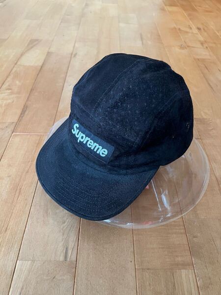 レアUSA製 Supreme シュプリーム ピッグスキン ジェットキャップ サイズF ブラック 黒