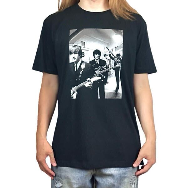 新品 BEATLES ビートルズ バンドメンバー ジョン ポール ジョージ LIVE ライブ コンサート ステージ 舞台裏 Tシャツ ユニセックス Mサイズ
