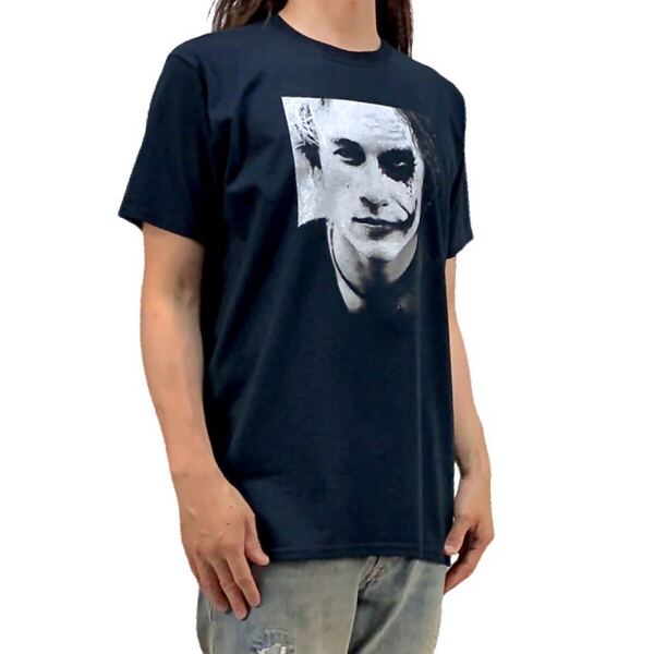 新品 ダークナイト JOKER ジョーカー DCコミックス バットマン ヴィラン ヒースレジャー ハーフコントラスト Tシャツ ユニセックス Lサイズ