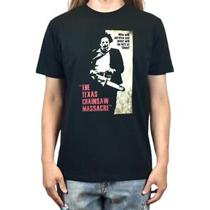 新品 レザーフェイス ババソーヤー 悪魔のいけにえ テキサスチェーンソー レトロ ホラー映画 クリーチャー Tシャツ ユニセックス Mサイズ