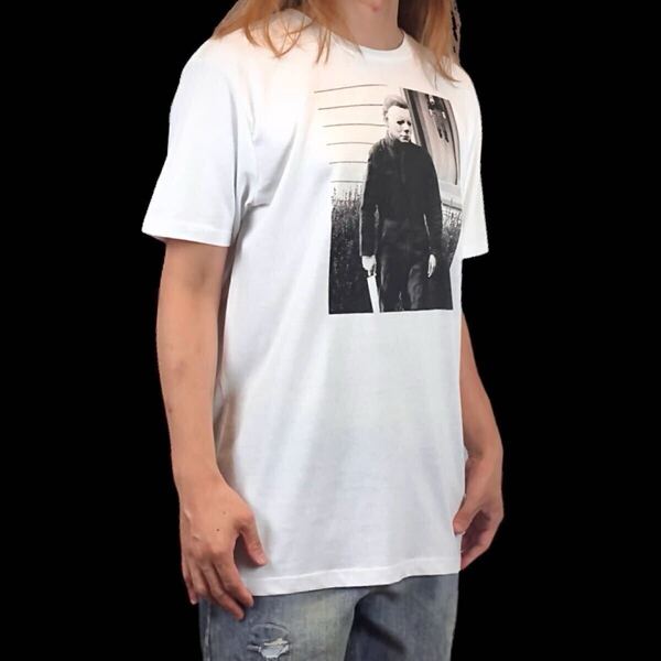 新品 ハロウィン マスク 殺人鬼 ブギーマン マイケルマイヤーズ 70年代 ジョンカーペンター監督 ホラー映画 Tシャツ ユニセックス Lサイズ