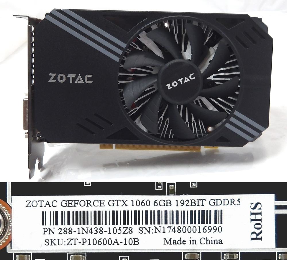 Amazon | ZOTAC Geforce GTX 1060 6GB Single Fan グラフィック