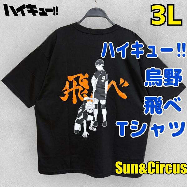 メンズ大きいサイズ3L ハイキュー!! 烏野 飛べ Tシャツ 日向翔陽 影山飛雄