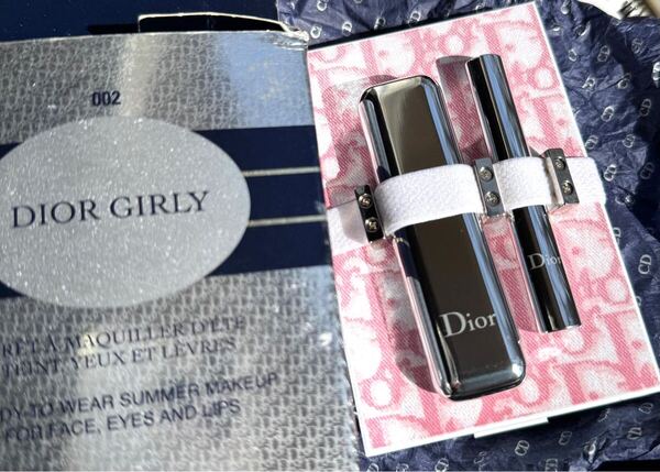 ディオールDior 限定品 ガーリー #002 パラダイスガール フェイスパウダー ハイライター リップグロス3点入りブラシ付き 未使用新品訳あり