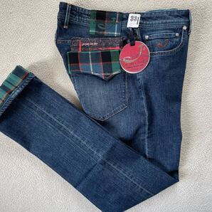 【JACOB COHEN ヤコブコーエン J688 】バンダナ付き イタリア製 テーパード ストレッチ デニム 33 インチ ジーンズ テーパー パンツ