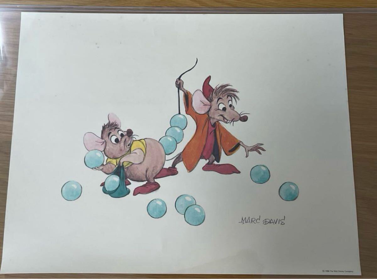 廃盤品 ディズニー シンデレラ ガス&ジャック リトグラフ 絵画 複製