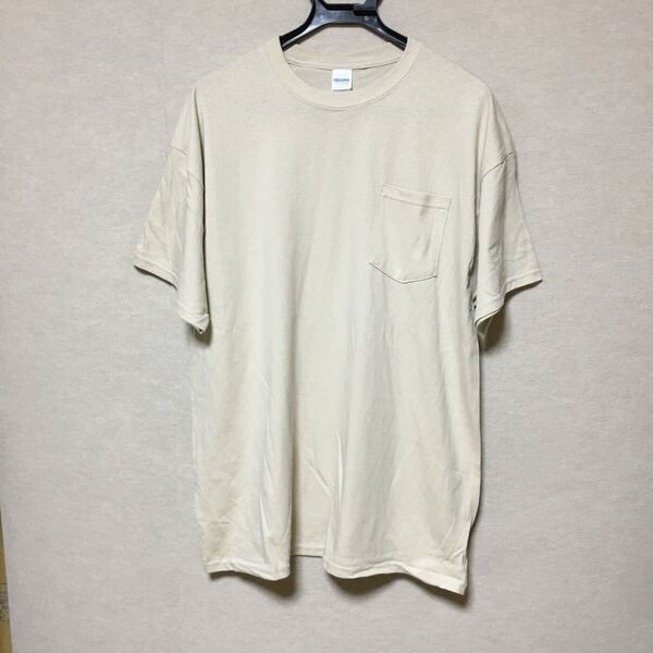 新品未使用 GILDAN ギルダン 半袖Tシャツ ポケット付き サンドベージュ 2XL