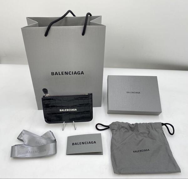 BALENCIAGA バレンシアガ コインカードケース レザー ブラック