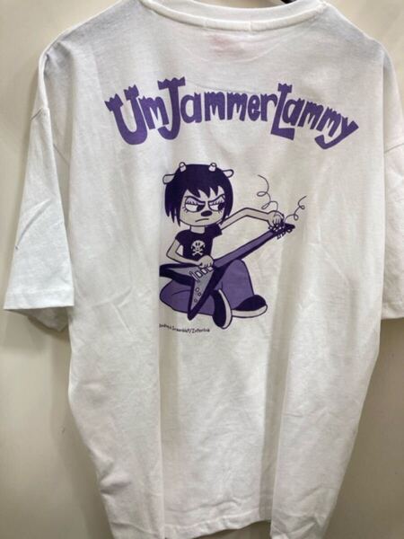 新品 白 m ウンジャマラミー Tシャツ フライングv エレキギター 音ゲー パラッパラッパー ホワイト メンズ 半袖 rock バンドTシャツ