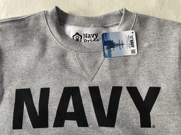 M 即決、新品未使用、US NAVY トレーニングクルー Vノッチ H,GRAY 裏起毛 PX 米軍 横須賀より GIM,RUN,