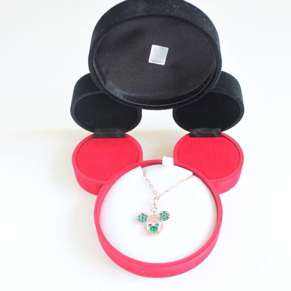 Disney ミッキーマウス グリーンクリスタル ネックレス