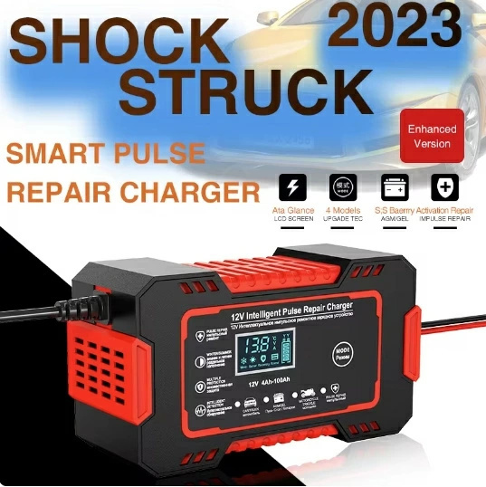 CDQ001 送料無料 【高評価★4.7点!】バッテリーチャージャー V12 V24 パルス充電対応 バッテリー充電器 急速充電 車 バイク イエロー