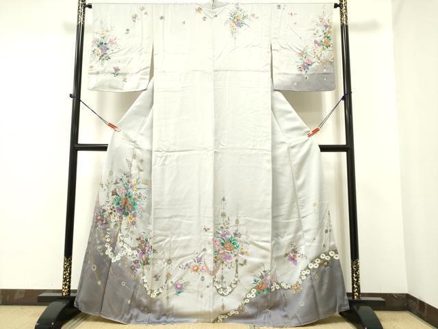 K0587 新古品 未仕立 仮絵羽 皇室献上作家 木下勝功 正絹 金彩銀