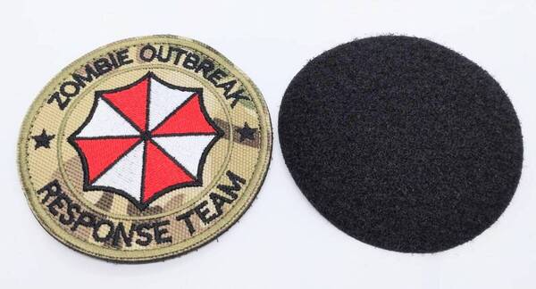 送料無料 バイオハザード アンブレラ 迷彩 マジックテープ 刺繍 ワッペン アップリケ アメリカン雑貨 スマアク