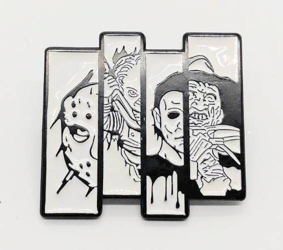 送料無料 ホラーヒーロー ホラー映画 ホワイト ピンブローチ ピンズ PINS バッジ バッヂ アメリカン雑貨 スマアク