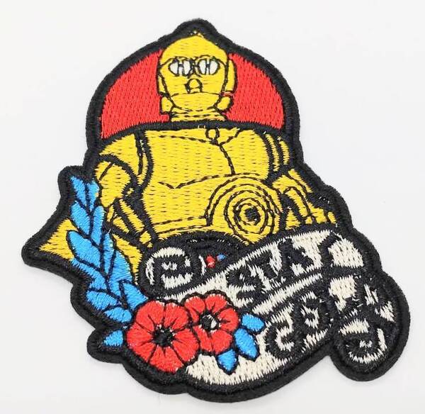 送料無料 スターウォーズ C3PO ステイゴールド アイロン のりつき 刺繍 ワッペン アップリケ アメリカン雑貨 スマアク
