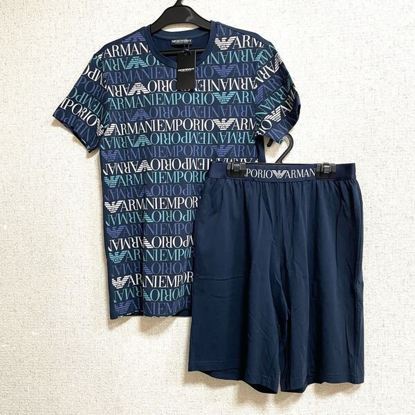 新品 エンポリオ アルマーニ ルームウェア 半袖Tシャツ ショートパンツ 上下セット Sサイズ パジャマ アンダーウェア ハーフパンツ