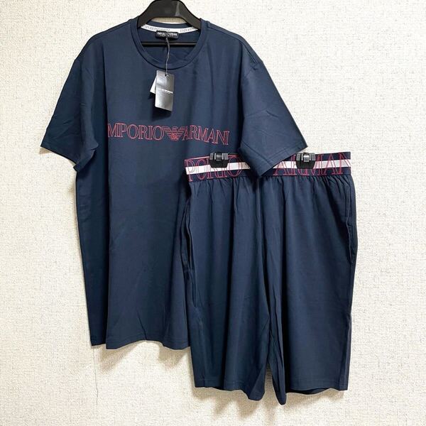 F 新品 エンポリオ アルマーニ ルームウェア 半袖Tシャツ ショートパンツ 上下セット Lサイズ パジャマ アンダーウェア ハーフパンツ