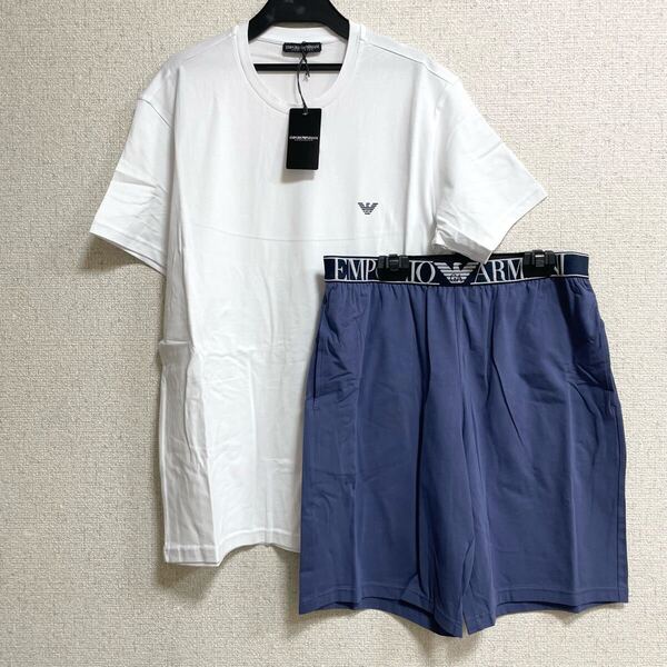 A 新品 エンポリオ アルマーニ ルームウェア 半袖Tシャツ ショートパンツ 上下セット Mサイズ パジャマ アンダーウェア ハーフパンツ