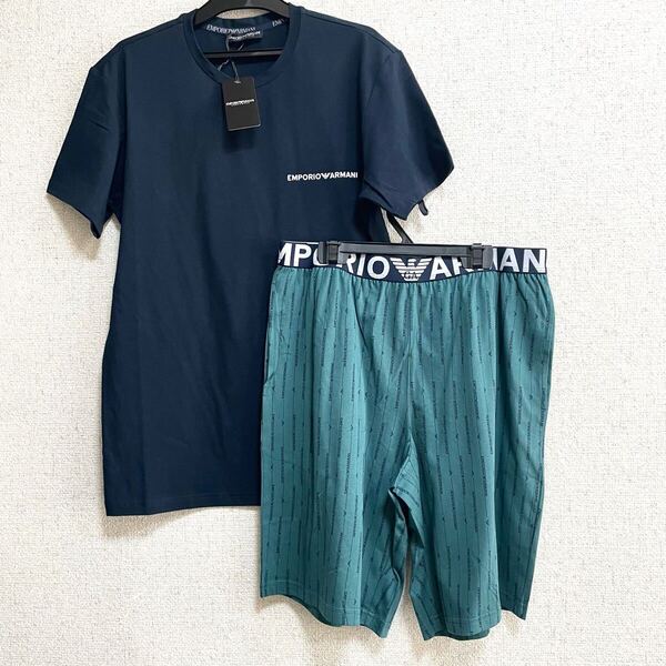 G 新品 エンポリオ アルマーニ ルームウェア 半袖Tシャツ ショートパンツ 上下セット Mサイズ パジャマ アンダーウェア ハーフパンツ