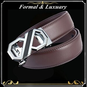 ベルト j46【茶】折りたたみ発送 ダーク 穴なし 無段階調整ベルト ゴルフベルト 人気 オートロック メンズ 革 ビジネス カジュアル