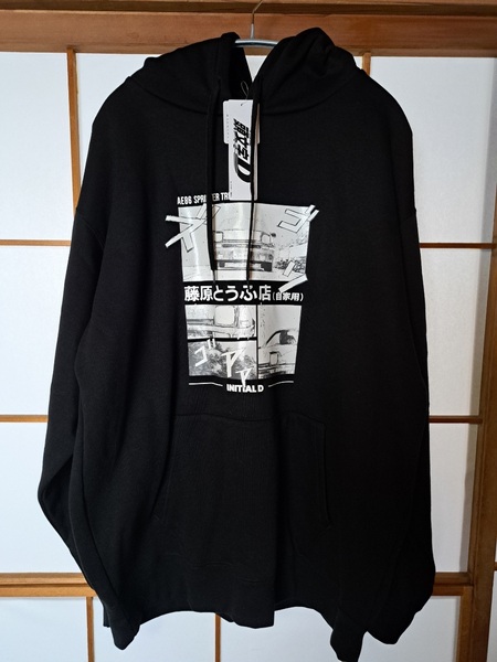 頭文字D パーカー L 新品 未使用 メンズ 裏起毛 イニシャルD AE86 藤原とうふ店 即決 送料無料