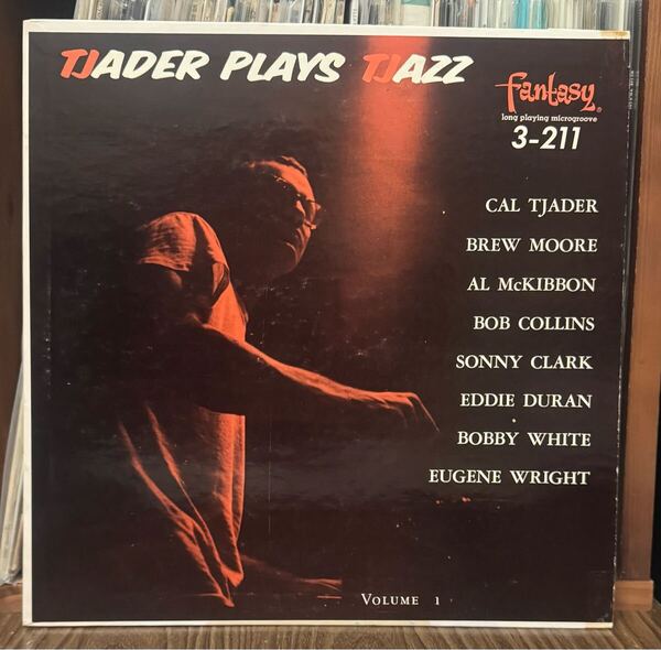 送料込み当時物US JAZZ LP/初期プレスMONO/fantasy 3-211/Tjader Plays Tjazz ・Cal Tjader/マルーン溝有り1st/ソニークラーク参加貴重盤