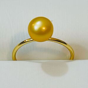 ゴールドパール 本真珠 リング 指輪 シンプル 8mm リング アクセサリー パール