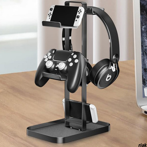 【家庭用やゲーム部屋などで活躍する多機能収納ラック】 コントローラースタンド ヘッドホンスタンド イヤホンスタンド ゲーム機収納