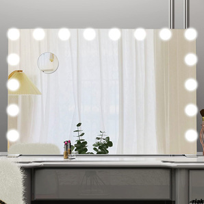 【高輝度LEDで暗い場所でも明るくクリアな映像を提供】 女優ミラー ハリウッドミラー LEDライト 3色ライトモード 明るさ調節