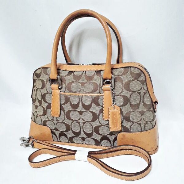 COACH コーチ 2way キャンバス レザー シグネチャー ハンドバッグ ショルダーバッグ L2K-6047