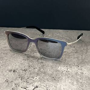 4◆n8ise ノイズ サングラス ウェリントン型 ブルー×シルバー MIZUHIKI 50□19-140 メンズ レディース eyewear 日本製 鯖江 新品同様品