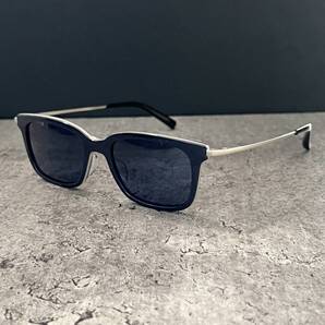 5◆n8ise ノイズ サングラス ウェリントン型 ネイビー×シルバー MIZUHIKI 50□19-140 メンズ レディース eyewear 日本製 鯖江 新品同様品