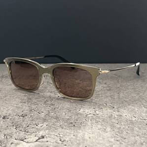 10◆n8ise ノイズ サングラス ウェリントン型 ゴールド×カーキ MIZUHIKI 50□19-140 メンズ レディース eyewear 日本製 鯖江 新品同様品