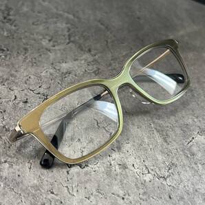 41◆n8ise ノイズ 眼鏡フレーム メガネ サングラス ウェリントン型 カーキ ゴールド MIZUHIKI 50□19-140 メンズ レディース eyewear