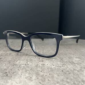 45◆n8ise ノイズ 眼鏡フレーム メガネ サングラス ウェリントン型 ネイビー シルバー MIZUHIKI 50□19-140 メンズ レディース eyewear