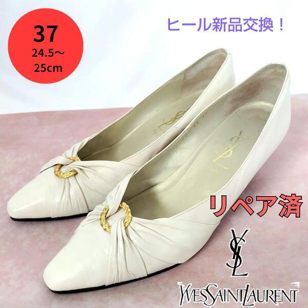 Yves Saint Laurent【イブサンローラン】ホワイト パンプス
