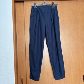 クリーコンフォルト レディース ウエストゴム テーパードパンツ ファスナー無 紺 タック入り イージーパンツ crie conforto ネイビー 薄手