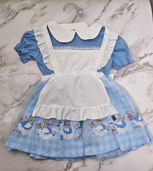 未使用 タグ付き しまむら LITTC アリス ドレス ワンピース ベビー ワンピース 80cm