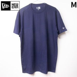 新品 NEW ERA クルーネック 半袖 無地Tシャツ ネイビー M